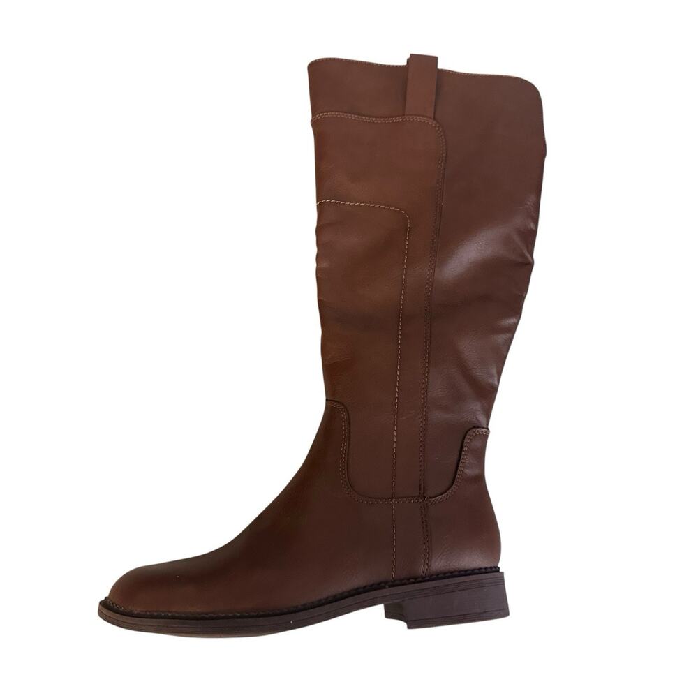 Frye & Co Giovanna Women's Brown Stacked Heel Riding Boots Size 6.5 M FO10174